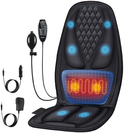 Back Massager with Heat with 8 Motors, Massage Chair Pad, Seat Massager with Back Traction for Full Body Massage, Massage Cushion for Home/Office/Valentine’s Day