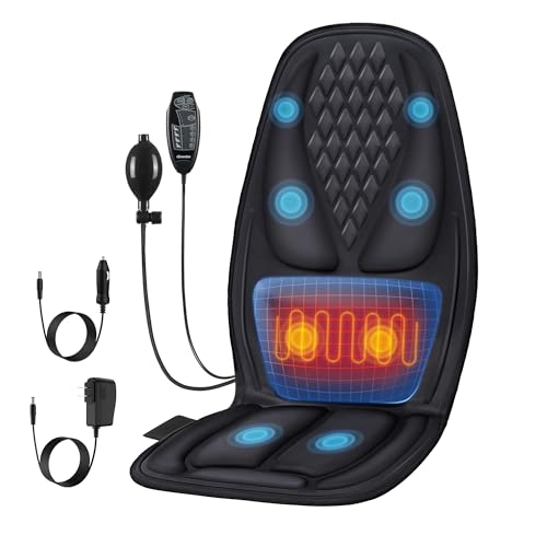 comrelax Back Massager with Heat with 8 Motors, Massage Chair Pad, Seat Massager with Back Traction for Full Body Massage, Massage Cushion for Home/Office/Valentine\'s Day