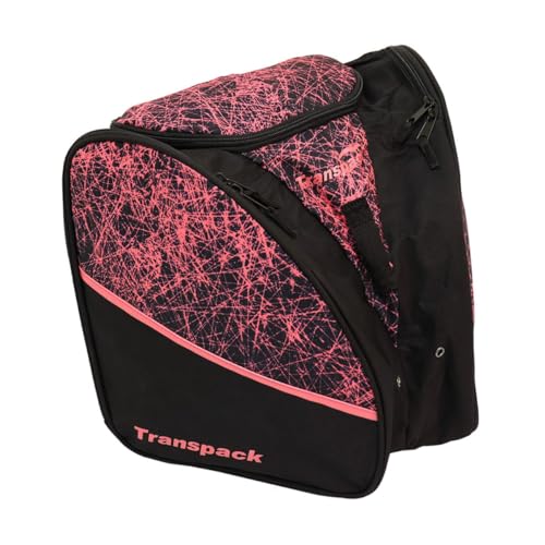TRANSPACK Edge Junior Water-Resistant 33L Ski/Snowboard Boot Helmet Goggles & Gear Backpack Bag, Pink Scratched Ice
