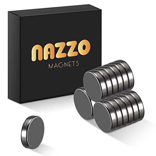 NAZZO Neodymium Magnets, Strong Magnets, Small Rare Earth Magnets for Fridge, Building, Whiteboard, Kitchen, Office and School, Disc Magnets, 12x3mm 18Pcs, Gloss Black