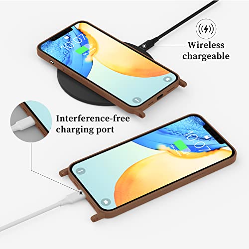 Image of Compatible with iPhone 12 Pro Max Case with Lanyard Crossbody iPhone Case with Strap Adjustable Shockproof Drop Protection Silicone Phone Cover for iPhone 12 Pro Max 6.7'' Brown