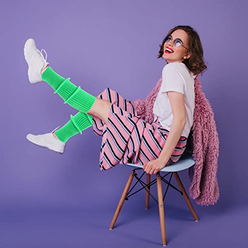 Image of ONUPGO Leg Warmers for Women 80s Party Accessories 80s Neon Knit Ribbed Leg Warmers Girls Junior Winter Leg Warmers Socks