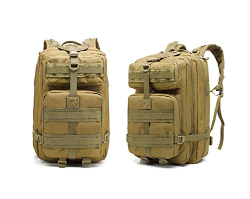 WANLIAN Mochila táctica  45L   de Ataque  Grande de Tela Oxford de Color Barro  montañismo