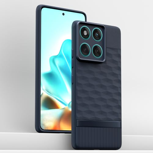Image of Pikkme Back Cover for Motorola Moto Edge 60 5G / Motorola Moto Edge 60 Fusion 5G Camera Protection 3D Hexa Cube Design Silicone Protective Bumper Case (Blue) | Camera Protection