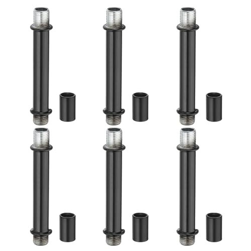 PATIKIL Straight Pipe Lamp Stems Rod Kit 6Set M10 Carbon Steel 70mm