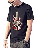 Vintage berspesle Classic Guitar T Shirt 1970s Outfits for Men Tee T-Shirt Black