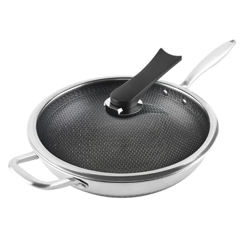 Wok con fondo plano de acero aleado BERHUTJ