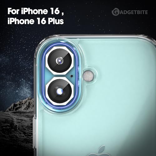 Image of GadgetBite Snaptra Octagon Lens Protector Compatible With iPhone 16 & iPhone 16 Plus - 9H Tempered Glass Camera Cover with Metal Ring, Scratch-Resistant,Camera Lens Protection - Teal