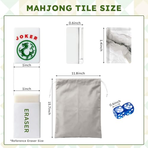 Set Americano de Mahjong 166 Fichas Acrílicas con Bolsa miniatura 2