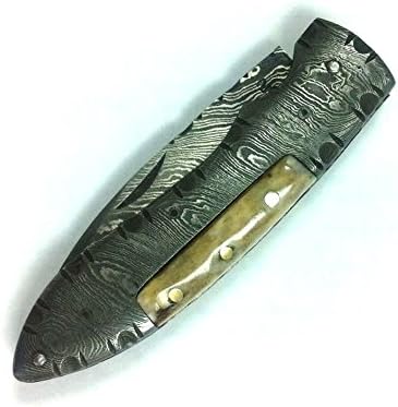 Handmade Damascus Pocket Knife - Beautiful Folding Knife