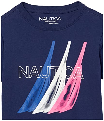 Nautica Little Boys' Short Sleeve Graphic Crew Neck T-Shirt, J Navy Triple, 5 #TOP1