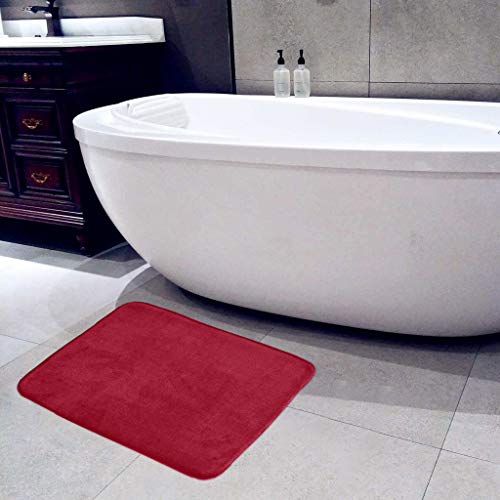 Badematte Set 3 Teilig rutschfest Badezimmerteppich Weiche Korallesamt Badteppich Badvorleger Saugfähiger WC-Vorleger Duschvorleger Waschbar Toilettenmatte Badezimmer Fussmatte (Wein, OneSize) – Bild 4