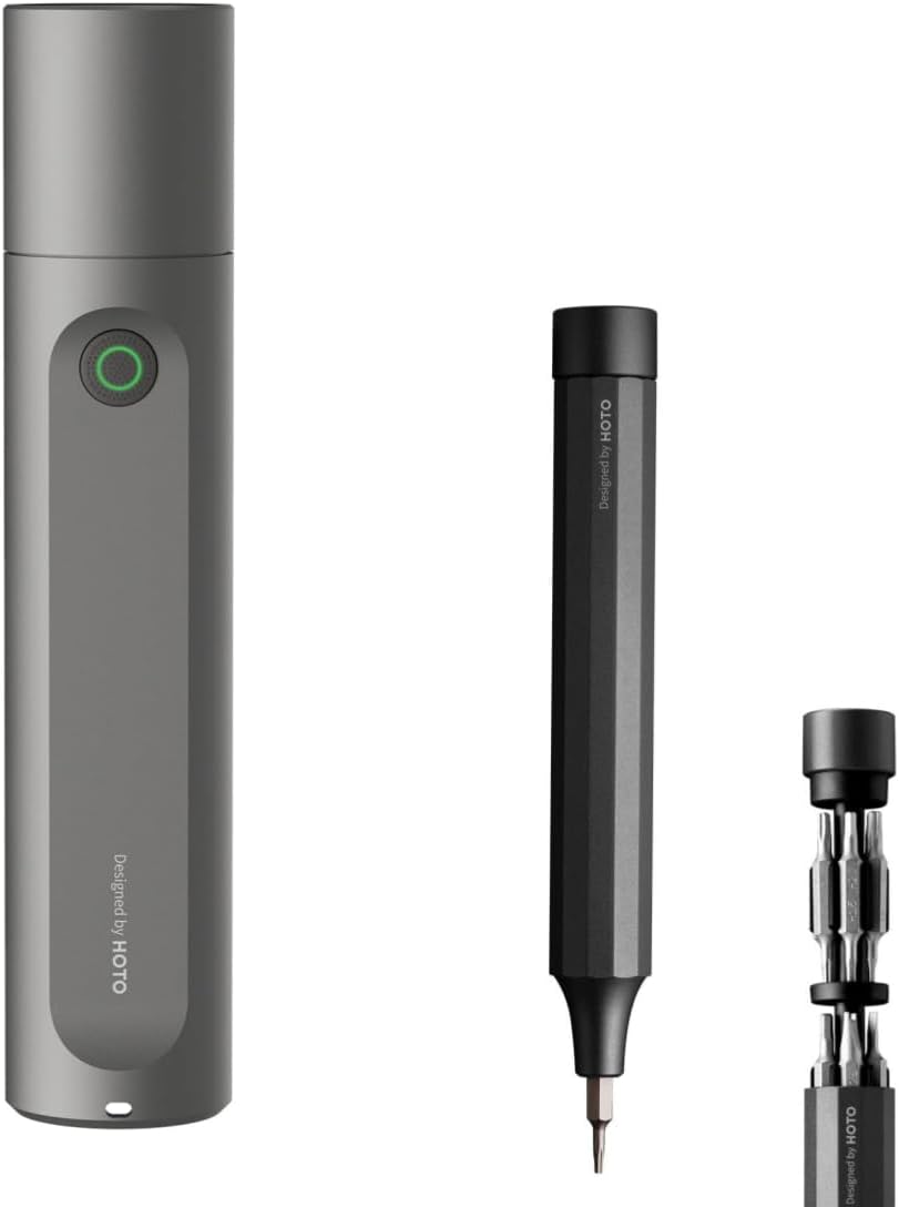 HOTO Flashlight Fit, LED Rechargeable, USB-C Charging, 3 Modes Bundle 24 in 1 Manual Precision Screwdriver Set