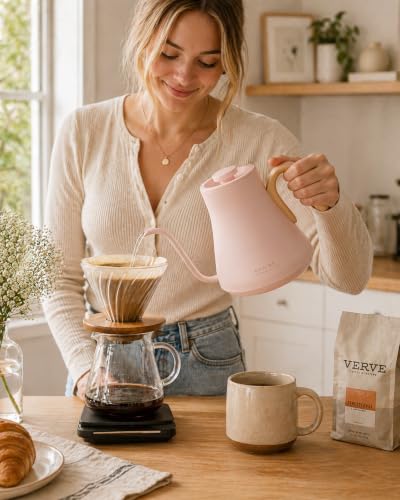 Image of Cocinare Gooseneck Electric Kettle & Pour Over Coffee Set, ±1F Temperature Control, 1500W 0.9L Kettle, Coffee Dripper, 550 ml / 18.6 oz Server & 2 Tasting Cups
