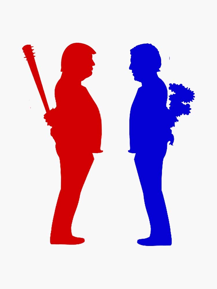 Trump Meets Biden Banksy Boy Meets Girl Parody Bumper Sticker Vinyl Decal Waterproof Window Sticker 5