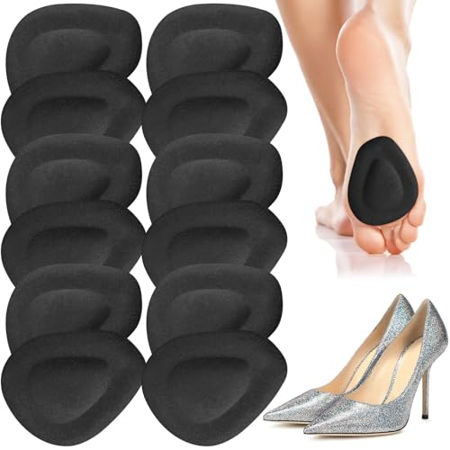 Image of Shynek 10 Pack Metatarsal Pads for Foot Ball of Foot Cushions for Heel, Soft Gel Foot Pads Self Adhesive Forefoot Pad Insoles, Reusable Foot Pads Pain Lessen Morton Neuroma for Women and Men (Black)
