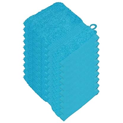 Miamar 10 er Set Waschhandschuh 15 x 21 cm weich saugstark in 15 Farben erhätlich 500g/m² 100% Baumwolle Öko-Tex Türkis