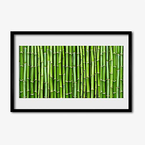 Plante fleur de bambou affiche encadrée 60x40 cadre en MDF déco murale salon
