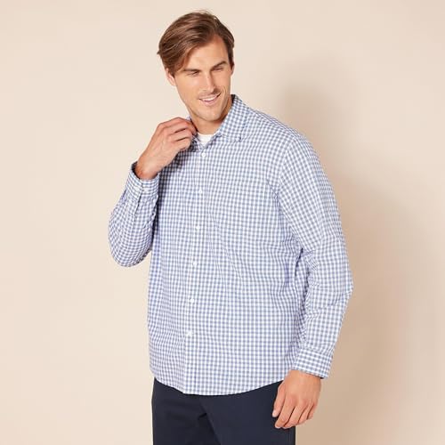 Image of Amazon Essentials Men's Regular-Fit Long-Sleeve Casual Poplin Shirt, Button Front, Business Casual, Collared