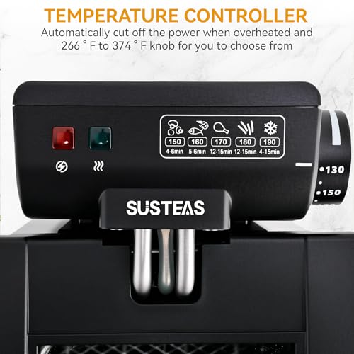 Image of SUSTEAS 2.7QT /3 Liter Electric Deep Fryer,Oil Fryer with Removable Frying Basket,1500W, Lid with Viewing Window, Timer Control and Adjustable Temperature, Perfect for Kitchen, Stainless Steel