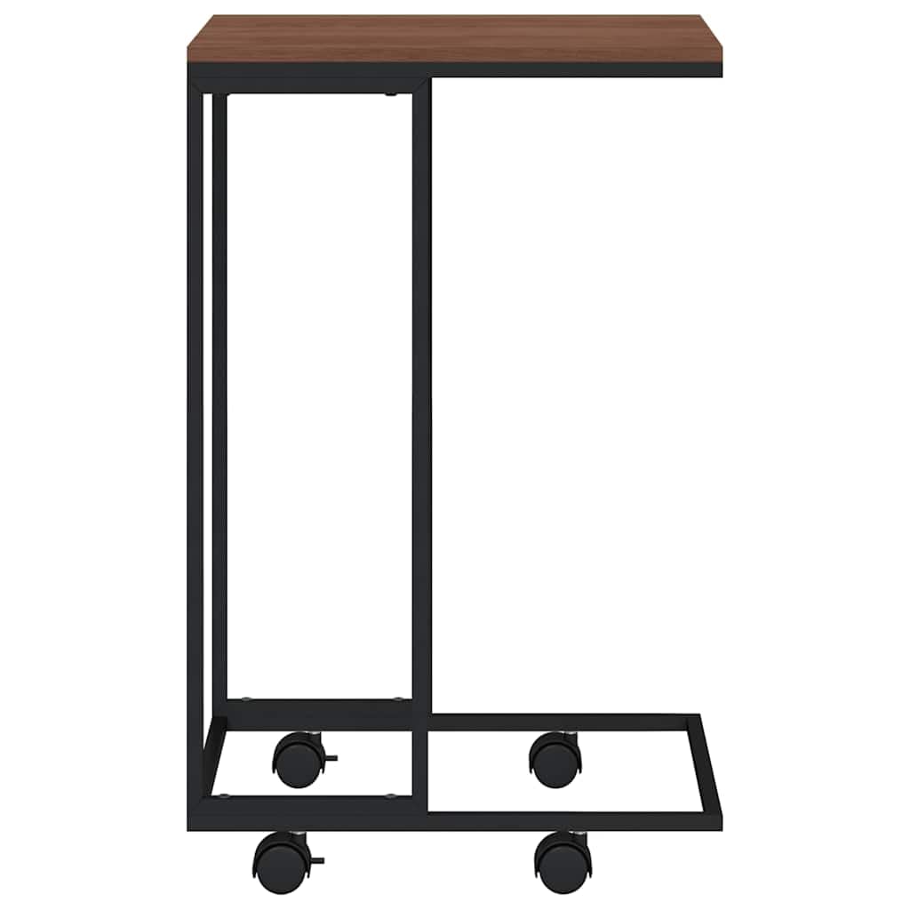 Mesa Auxiliar con Ruedas de contrachapado Negro 40x30x63,5 cm pequeña mesita de Centro de Salon para Sofa,Comedor,Dormitorio Balcon y Cafeteria