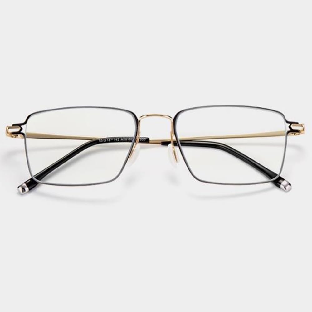 Aleación Gafas de Lectura Ultraligero Moda Gafas de Lectura Multifocales Ordenador Gafas,Rectangulares Marco,HD Anti-Luz Azul(Size:+1.0)