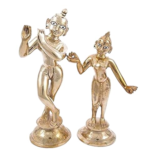 Image of Ashtadhatu-Brass Radha Krishna Idol (4 Inch Height)