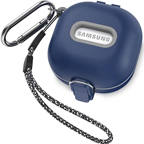 QIUDAOY [3in1 with Lock] Samsung Galaxy Buds Pro 2 Case/Galaxy Buds Pro Case/Galaxy Buds 2 Case/Galaxy Buds Live Case, One-Piece Hard Shell Protective Cover with Lanyard/Keychain Accessories (Blue)