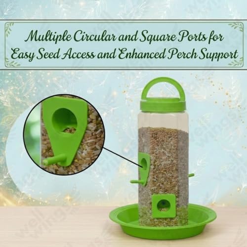 Image of Bird Feeder and Waterer Set with Hanging Brackets - 2-in-1 Wild Bird Feeding Station for Outdoors - Weatherproof Seed Dispenser & Hydration Kit for Garden, Patio & Balcony (2 Pack Food)