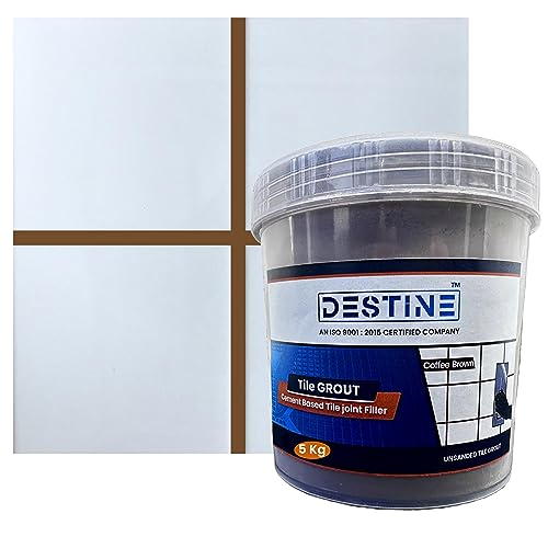 Image of DESTINE Tile Grout (16 COLOURS) (ALL PACKS: 100 Gm, 400 Gm, 800 Gm, 1 Kg, 3 Kg, 5 Kg), Waterproof, Cement Based Tile Joint Filler, Crack Filler, Tiles Gap Filler, Tile Grout (5 Kg, Coffee Brown)