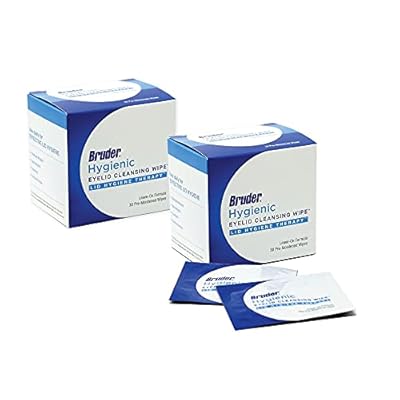 Bruder Hygienic Eyelid Cleansing Wipes Pack of 2 | Rinse-free Exfoliating Wipes Remove Excess Oil and Debris from Eyelids & Lashes | 30 Count Box
