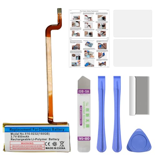 GREEN FUSION New Upgraded Battery Compatible with iPod 6th/7th Classic 160GB Replacement Battery 616-0232, with Instruction & Repair Tools