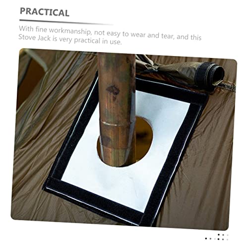 Flame-Retardant Tent Stove Jack Cover 9.05X7.87X0.19In Fiberglass Protection Ring Heat Resistant Stove Chimney Protector Camping Accessory - Image 3