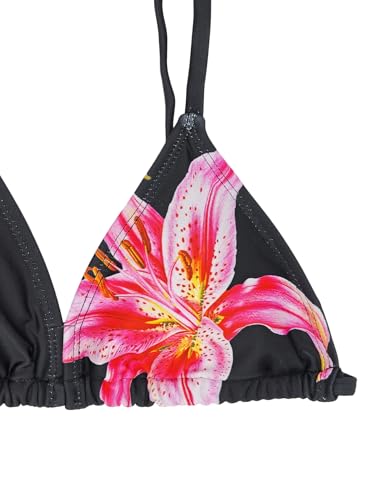 Image of Girl's 3 Piece Sets Floral Print Bikini Swimsuit High Waisted Bathing Suits with Beach Skirt Coverups