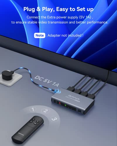 Gana Hdmi Switch 3 In 1 Out 4K@60Hz, Gana Hdmi Splitter Switcher With Remote thumb #6