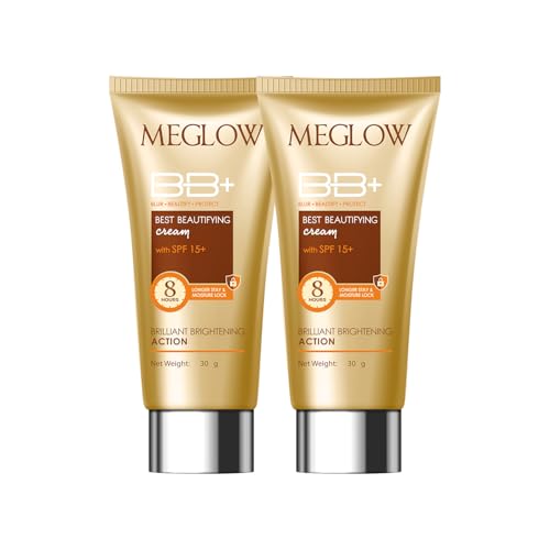 Image of Meglow Best Beautifying BB+ Cream with SPF 15+ for Face Makeup | Skin brightening Cream for Instant Glow - Pack of 2 (30g each)