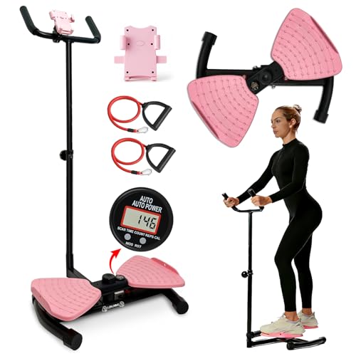 Image of Waist Twister Machine Exercise with Handlebar, Ab Twister Board with Phone Holder, 330lbs Capacity, Workout for Slim Waist and Core Ab Exercise, Ultra-Quiet Home Gym Equipment for Women Men