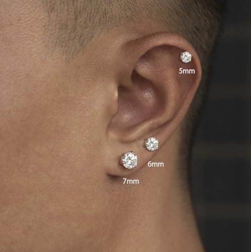 Pendientes de tuerca de plata con brillantes diamantes de imitación para regalar a mujeres 3
