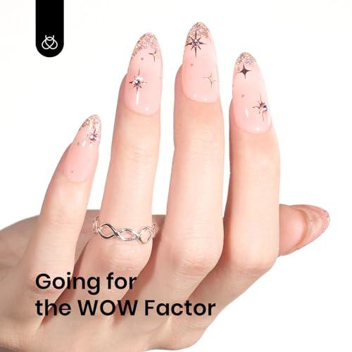 Image of Beetles Glitter Gel Nail Polish 15ML Rose Gold Reflective Pink Gel Polish Dazzling Princess Nail Art Design Manicure Salon (1Pcs)