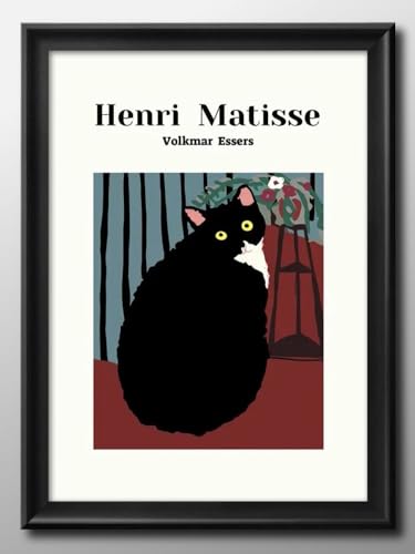 アンリ マティス マチス 猫 ネコ ハチワレ モダン A3 サイズ おしゃれ 絵画 インテリア 北欧 イラスト マット紙 艶消し アートパネル 額 フレーム デザイン 壁掛け 風景 抽象 油絵 水彩 グッズ 引越し ギフト 新築祝い ディスプレイ