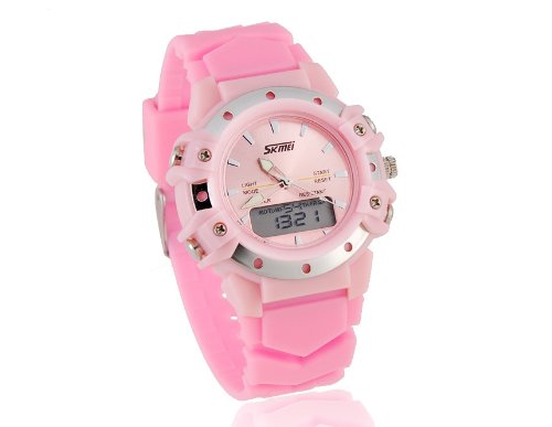 Anna's Favorite SKMEI Stylish Waterproof LED Sports Wrist Watch with calendar, stopwatch (Pink)