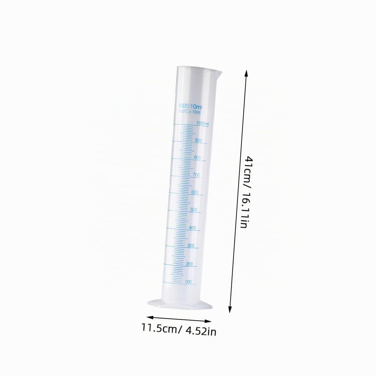 Beavorty Cylindre Gradué en Plastique Transparent avec Base Stable Ensemble De 50Ml À 1000Ml pour Mesure Précise en Laboratoire Et Usage Scientifique