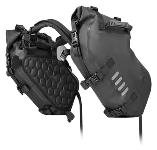 バイク用サイドポーチ 大容量 2個 ユニバーサルフィット オートバイパニエバッグ サドルサイドバッグ オートバイバッグ 防水 18L/28L/48L オートバイテールバッグ(Black-28L(14L-2 pcs))