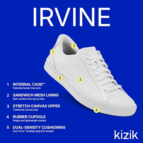 Kizik Slip On Sneakers: Irvine - Low-Profile, Stretch Canvas with Grippy Rubber Soles, Casual Shoes for Women & Men, Hands Free Convenience - Regular Width3