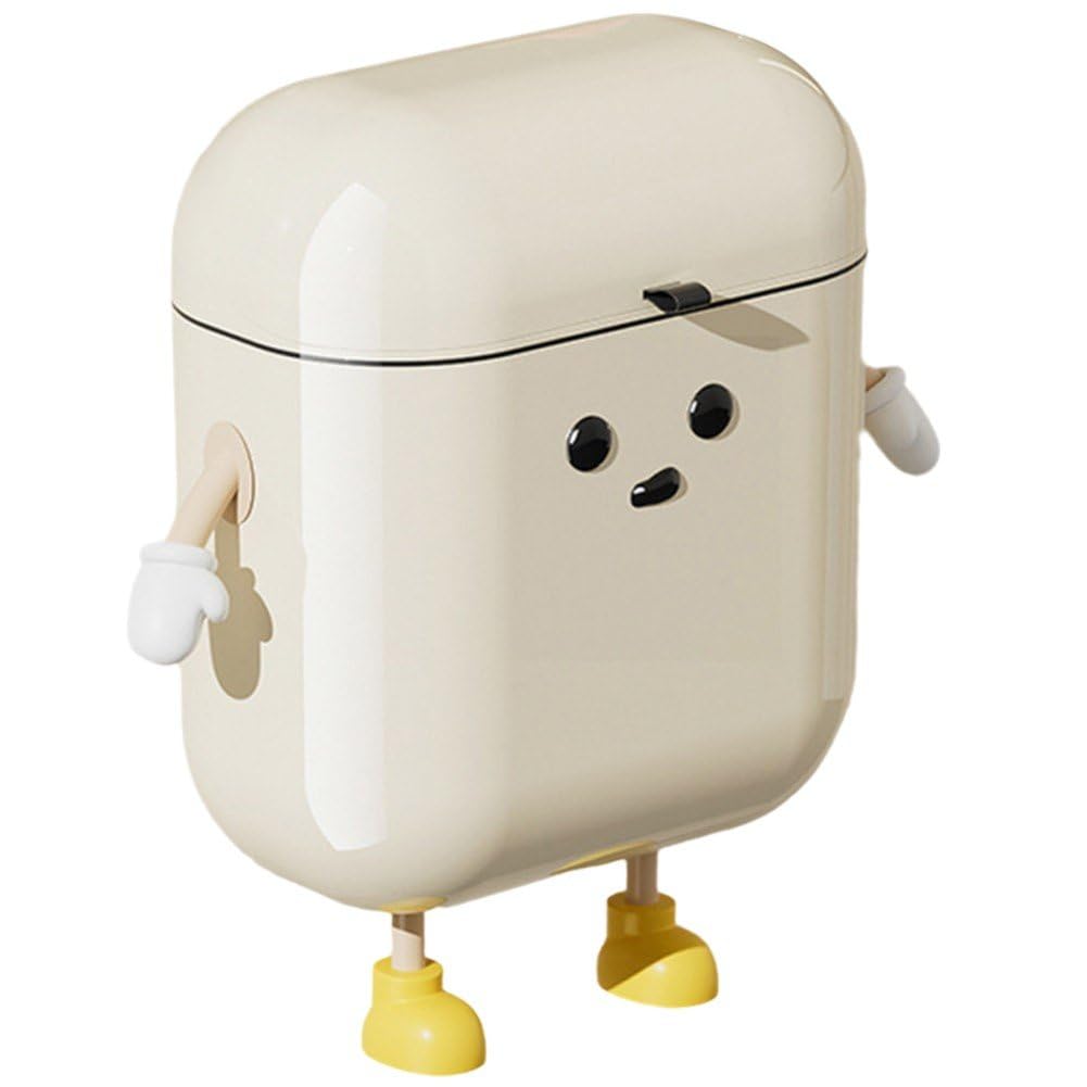 Poubelle suspendue portable pour cuisine et porte d'armoire en plastique blanc de 5L