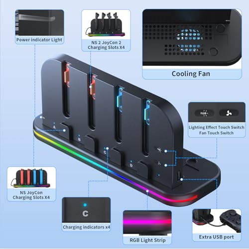 Image of [Switch 2 /1 Controller RGB Charger Dock] for Nintendo 2 2025 for Joycons