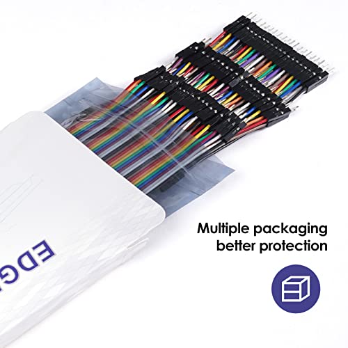 EDGELEC 120pcs Breadboard Jumper Wires 20cm Wire Length Optional Dupont Cable Assorted Kit Male to Female Multicolored Ribbon Cables