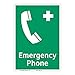 Emergency Phone Sign (F1068-)|Indoor Photoluminescent 14" X 10" |ANSI Signs|Sign for Warehouses, Manufacturing, Medical, Power Stations, Chemical Plant, Fuel Storage