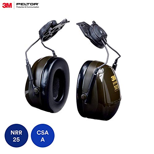 3M Peltor Optime 101 Helmet Attachable Earmuff, Hearing Protection, Ear Protectors, NRR 24