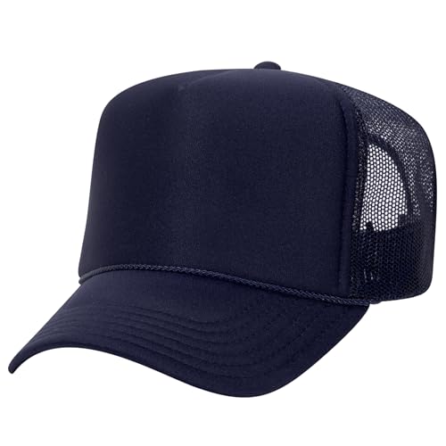 Image of OTTO Polyester Foam Front 5 Panel High Crown Mesh Back Trucker Hats in 97, Bulk, Wholesale